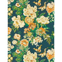 Tapeta kwiaty piwonie i motyle Sanderson 217120 Emperor Peony Water Garden