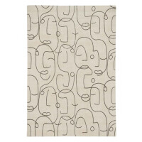 Beżowy dywan twarze abstrakcyjny wzór -Epsilon Charcoal 23801 Scion Living