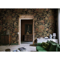 Fototapeta kwiaty vintage Rebel Walls R19241 Vintage Flora Ebony Vintage Brocade