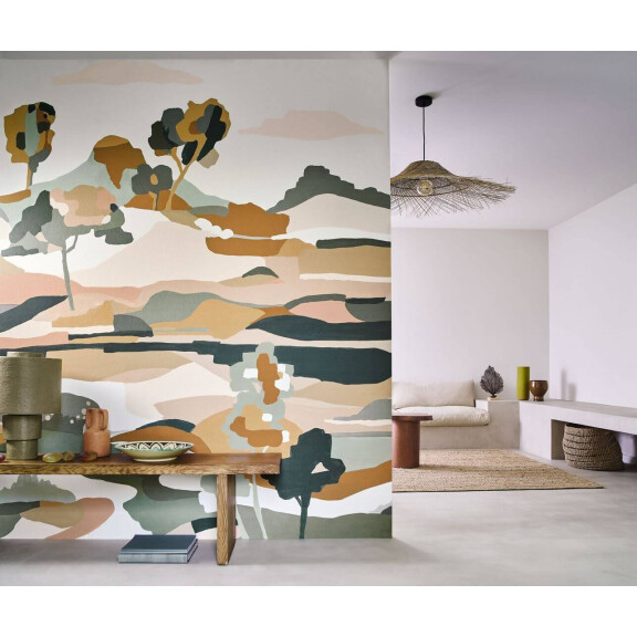 Mural abstrakcyjny z roślinnym krajobrazem Casamance 75933568 Le Bassin L'Ile Aux Oiseaux