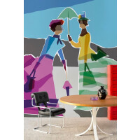 Fototapeta jak obraz z wizerunkiem dam Wall&Deco WDPR2301 Promenade d’été Contemporary 2023