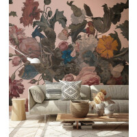 Mural okazałe kwiaty Dragonfly Garden Pink 6583 Wallcolors