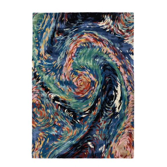 Dywan nowoczesny abstrakcyjny Flores Blue Handmade Collection Carpet Decor Fargotex