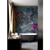 Fototapeta pod prysznic w kwiaty i ptaki WET_MD1501 Mystical dream Wall and Deco