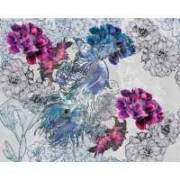 Fototapeta pod prysznic w kwiaty i ptaki WET_MD1502 Mystical dream Wall and Deco