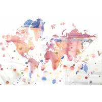Tapeta Artystyczna Mapa Tecnografica 54298 Worldwide Rainbow