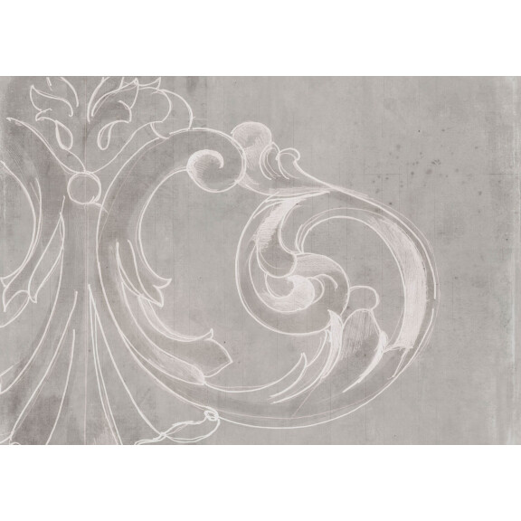 Tapeta nowoczesna z liściem akantu Tecnografica 60150 Capitello Grey Deco