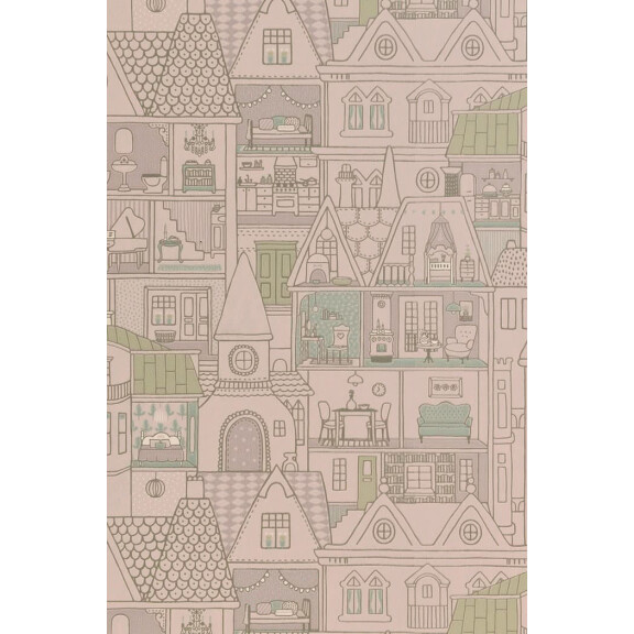 Tapeta dla dzieci z domem dla lalek Majvillan 147-02 Dollhouse Poetry