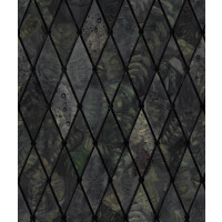 Tapeta z rombami i roślinnym wzorem Rebel Walls R17451 Cornwall Emerald Oddity