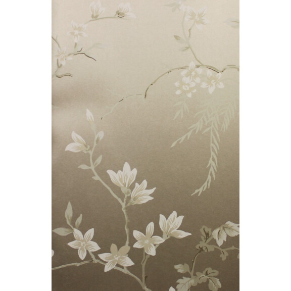 Tapeta w kwiatowe pnącza i ptaki York KT2172 Bird And Blossom Chinoiserie 24 Karat
