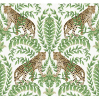 Tapeta w lamparty i liście York KT2203 Jungle Leopard 24 Karat