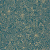 Tapeta w kwiaty Caselio ONB 102686123 Tropical Sun Only Blue