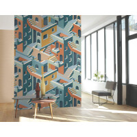 Mural z graficznym wzorem Casadeco BFM 87013211 City Beauty Full Image 2