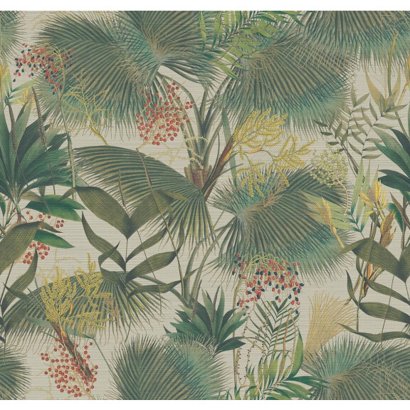 Tapeta tropikalna roślinność Jwall 50500 Palme Tahiti Straw - szer. 100 cm