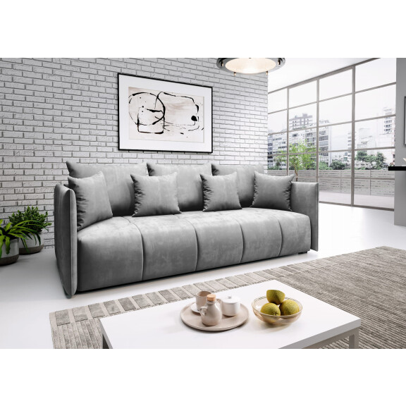 Sofa COLOMBO z Funkcją Spania Trzyosobowa Szara