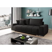 Sofa KEWIN z Funkcją Spania Trzyosobowa Czarna