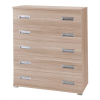 Komoda PENELOPA P01 Szerokość: 100 cm Dąb Sonoma 5-Szuflad