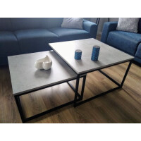Stolik Kawowy DINO 2 w 1 Styl Industrialny LOFT Do Salonu Pokoju Nowoczesny Rozsuwany Beton