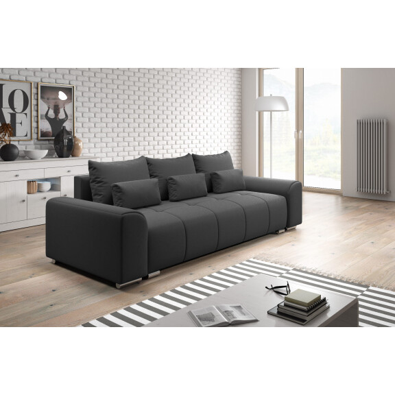 Sofa ASTON z Funkcją Spania Trzyosobowa Grafitowa