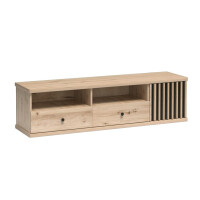 Szafka RTV KALI K-6 Szerokość 160 Lamele Dąb Artisan Szuflady Półki