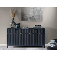 Komoda STYLE 1 Granatowa Ryflowany Front Szerokość 164 cm Do Salonu