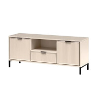 Szafka RTV STYLE 3 Kaszmir Ryflowany Front Szerokość 135 cm Do Salonu