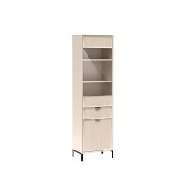 Witryna STYLE 5 Kaszmir Ryflowany Front Beż Szerokość 55 cm Do Salonu