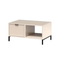 Stolik Kawowy STYLE 6 Kaszmir Ryflowany Front Beż Szerokość 90 cm Do Salonu