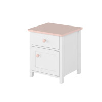 Stolik nocny LUNA LN-07 szerokość 45 cm biały / różowy LN7BR