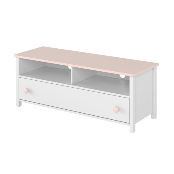 Szafka RTV LUNA LN-13 szerokość 120 cm biały / różowy LN13BR