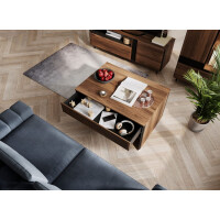 Stolik kawowy BORGA szerokość 100 cm dąb catania/czarny/dąb catania mdf 8