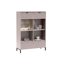 Witryna STYLE 8 Kaszmir Ryflowany Front Beż Szerokość 105 cm Do Salonu