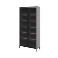 Witryna TREND TR7SC szerokość 92 cm 2w z oświetleniem - szary/czarny