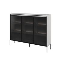 Witryna TREND TR8BIC szerokość 150 cm 3w z oświetleniem - biały/czarny