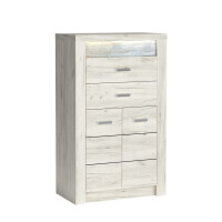 Komoda 2 szuflady szerokość 76 cm INDIANAPOLIS I6 Kraft biały