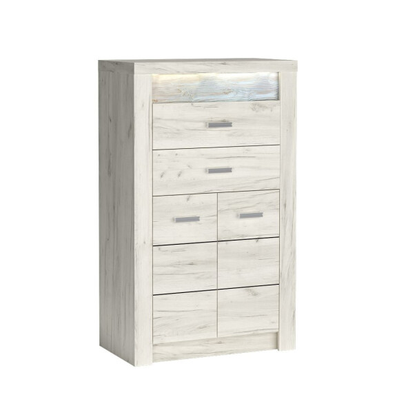 Komoda 2 szuflady szerokość 76 cm INDIANAPOLIS I6 Kraft biały