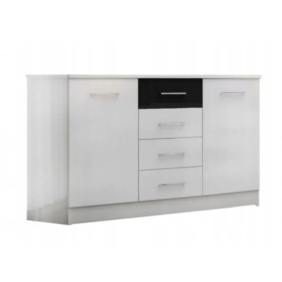 Komoda DUBAJ szerokość 130 cm z szufladami biały / czarny