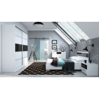Sypialnia DUBAJ 160 x 200 cm zestaw biały / czarny