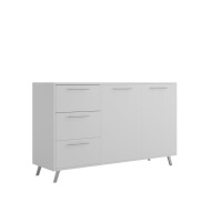 Komoda BALI dwudrzwiowa z szufladami szerokość 140 cm biała