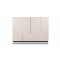 Komoda GENUA Szerokość 160 cm Piaskowy Beż Kaszmir 5-Drzwiowa Do Sypialni Styl LOFT