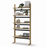 Regał OLLIE OL-05 Szerokość 88 cm Dąb Olejowany Półki Do Biura Gabinetu Ścienny OL5DO