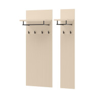 Wieszak TREND TG-06 Szerokość 50 + 26 cm Beż Piaskowy / Czarny Ryfle Panel Garderoba TG6BPC