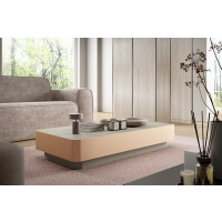 Stolik Kawowy LINEA 60 x 120 cm Prostokątny Kaszmirowy / Miedziany Styl Japoński