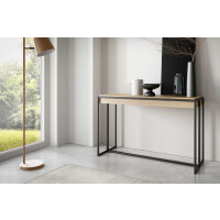 Konsola ARENO Rozkładana 50 - 300 cm Stół Blat Dąb Artisan Nogi Czarne Loft
