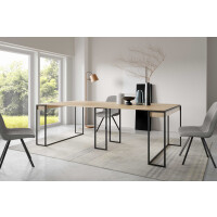 Stół ARENO Rozkładany 50 - 300 cm Konsola Blat Dąb Artisan Nogi Czarne Loft