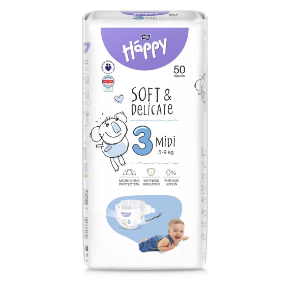 Bella Happy Pieluszki 3 Midi 5-9 kg 50 szt.