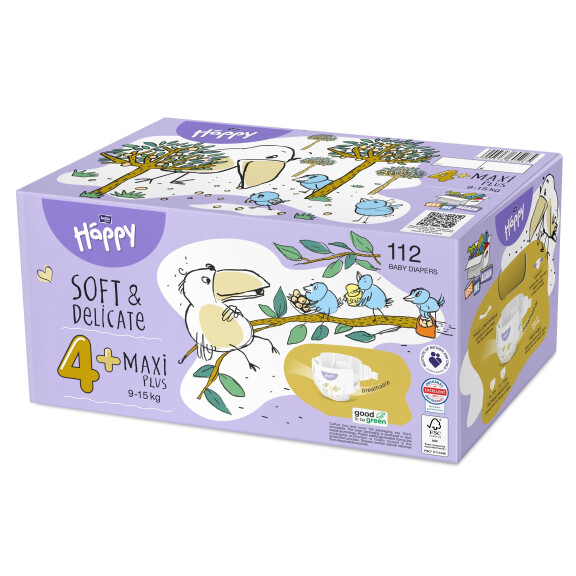 Bella Baby Happy pieluszki Maxi Plus (4+) BOX 112 szt.