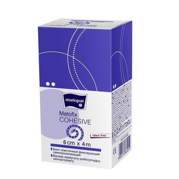 Matopat Matofix COHESIVE Bandaż elastyczny kohezyjny niejałowy 6cm x 4m 1 szt.