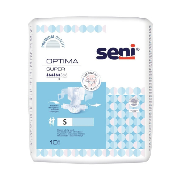 Pieluchomajtki z regulowanym pasem biodrowym Seni Optima Super S 10 szt.