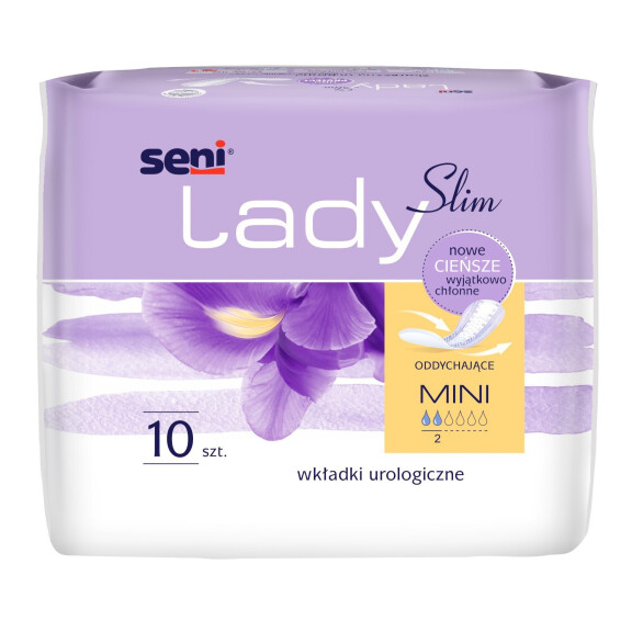 Seni Lady Slim Mini wkładki urologiczne dla kobiet 9.5x22.5cm 10 szt.